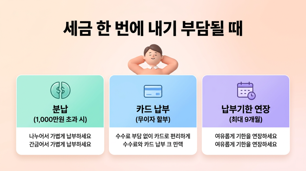 세금 한 번에 내기 부담될 때