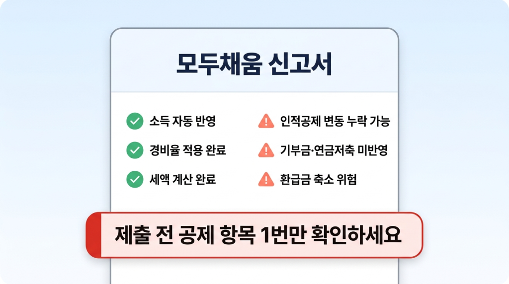 모두채움 신고 주의점