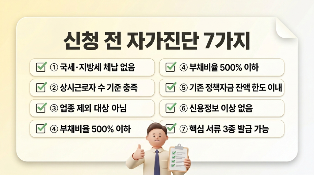  신청 전 자가진단 7가지 체크리스트