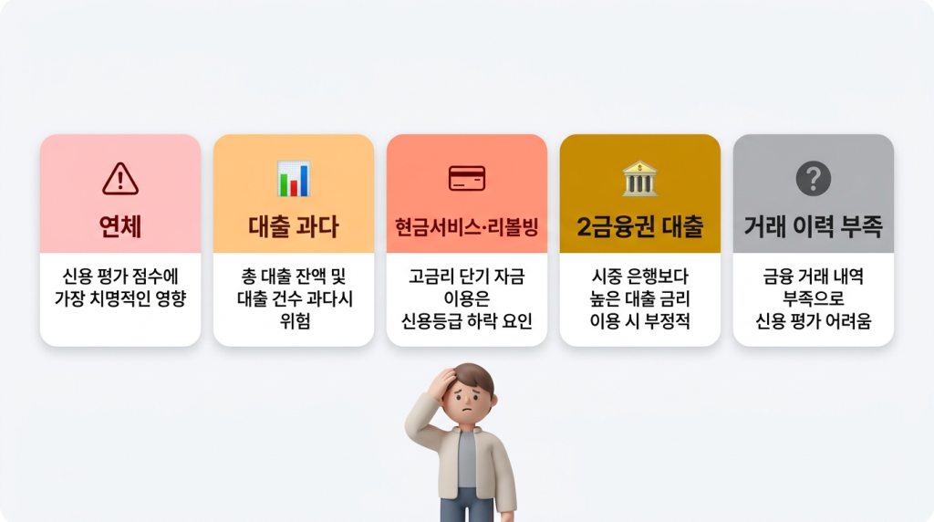 점수 떨어지는 5가지 이유