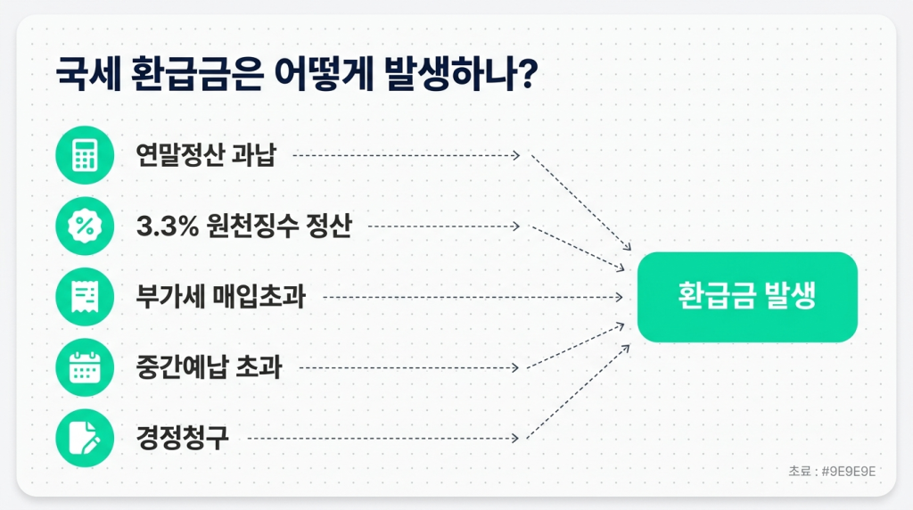 국세 환급금은 어떻게 발생하나?