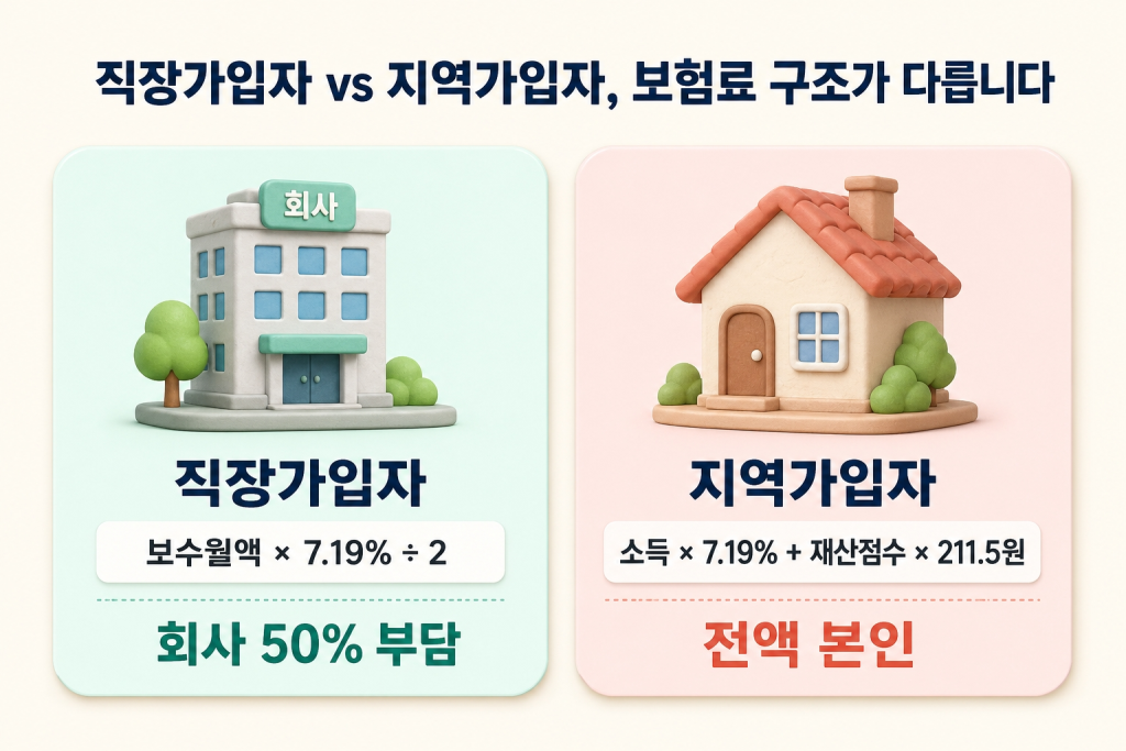 직장가입자 vs 지역가입자