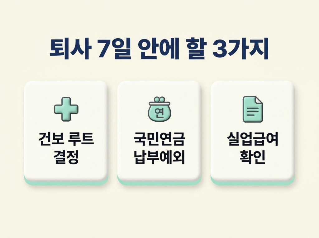 건보 루트 결정·국민연금 납부예외·실업급여 확인 3가지