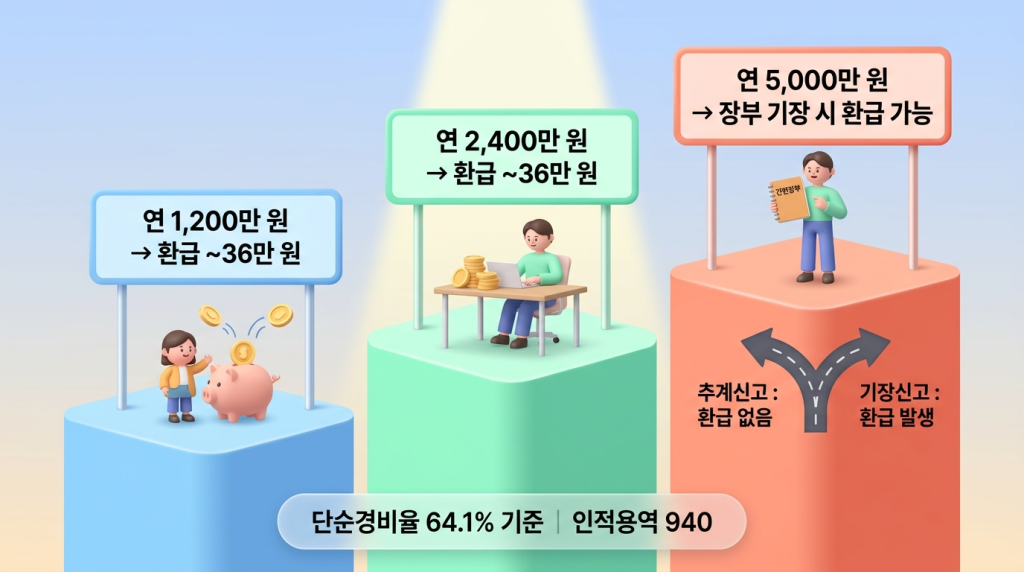 소득 구간별 환급 시뮬레이션