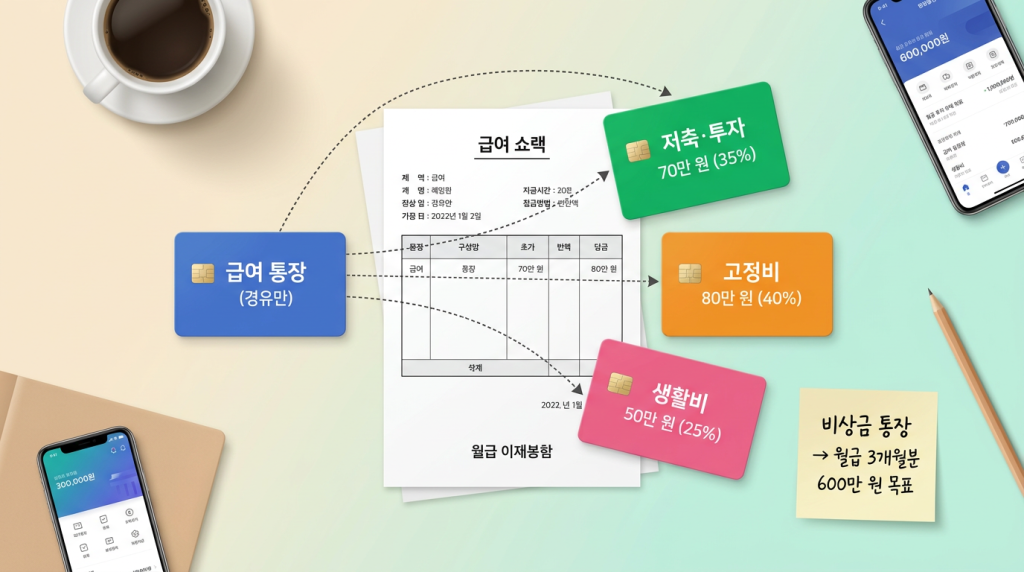 월급 200만 원 4개 통장 분배도