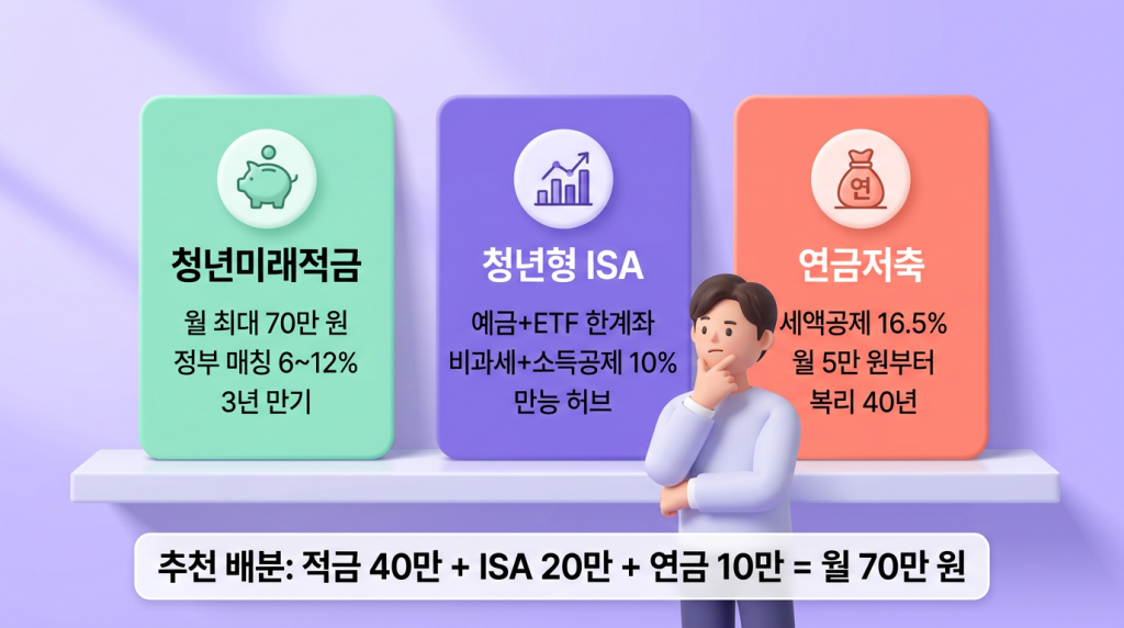 청년미래적금·ISA·연금저축 3종 세트