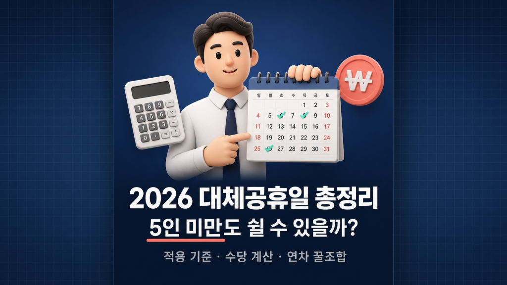2026 대체공휴일 총정리, 5인 미만도 쉴 수 있을까?