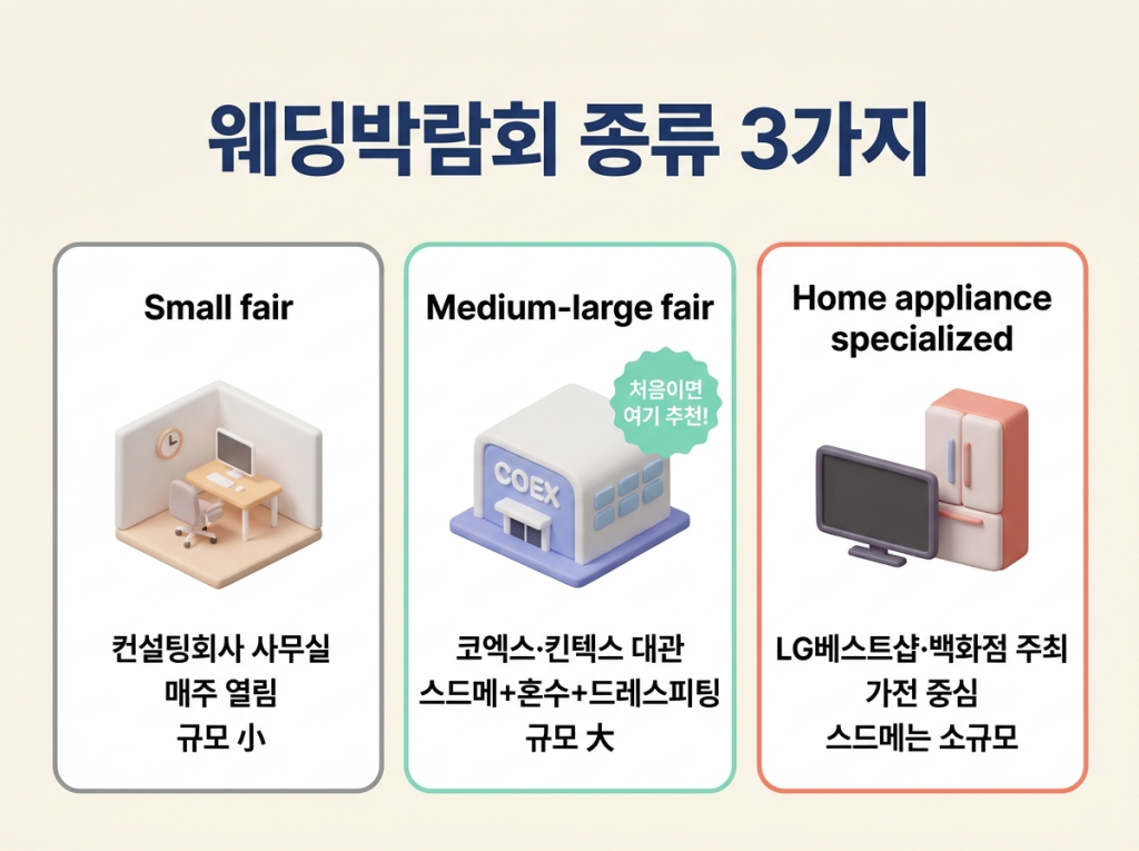 소형/중·대형/가전특화 박람회 비교