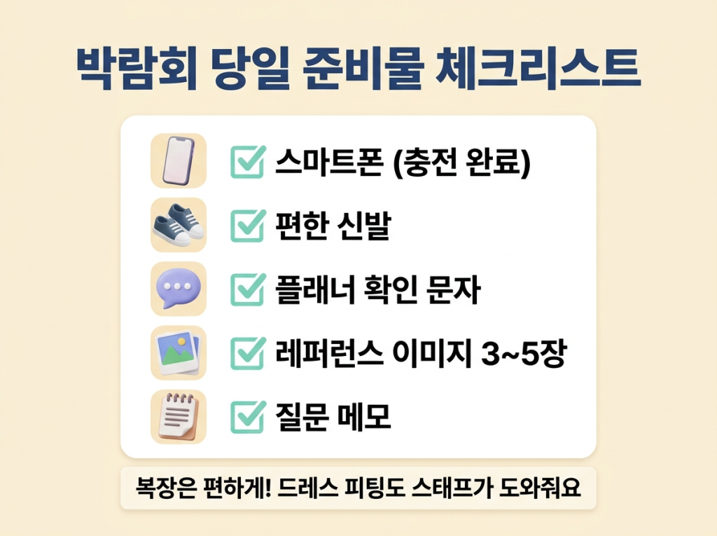 박람회 당일 준비물 체크리스트