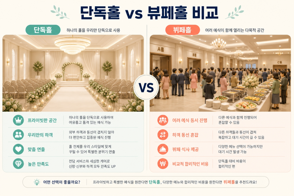 단독홀 vs 뷔페홀