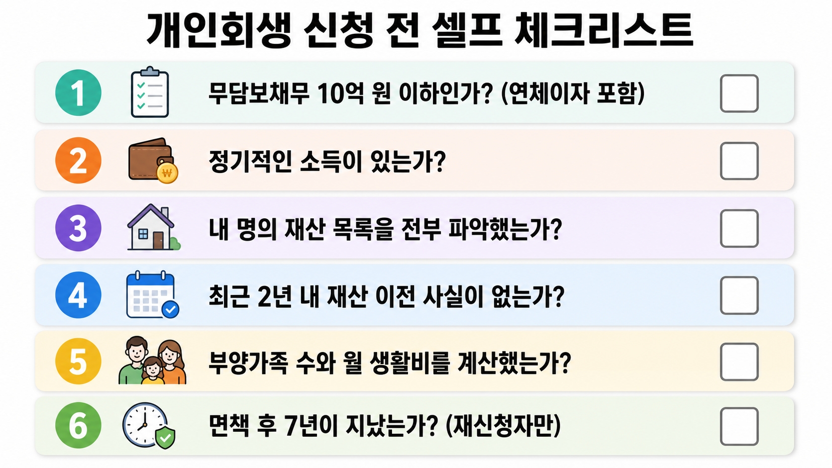 개인회생 신청 전에 반드시 확인해야 할 숫자 5가지 — 이걸 모르면 시간·돈 다 날립니다 핵심 정보 3