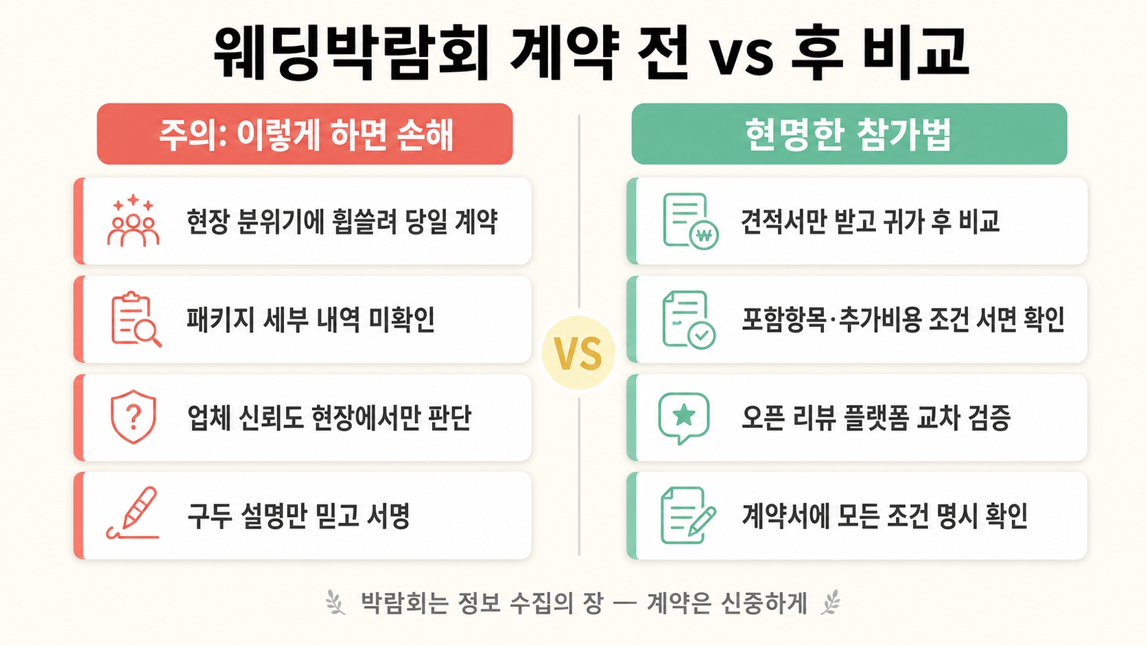 웨딩박람회 가면 뭐가 좋을까? 참가 전 꼭 확인해야 할 체크리스트 7가지 핵심 정보 4