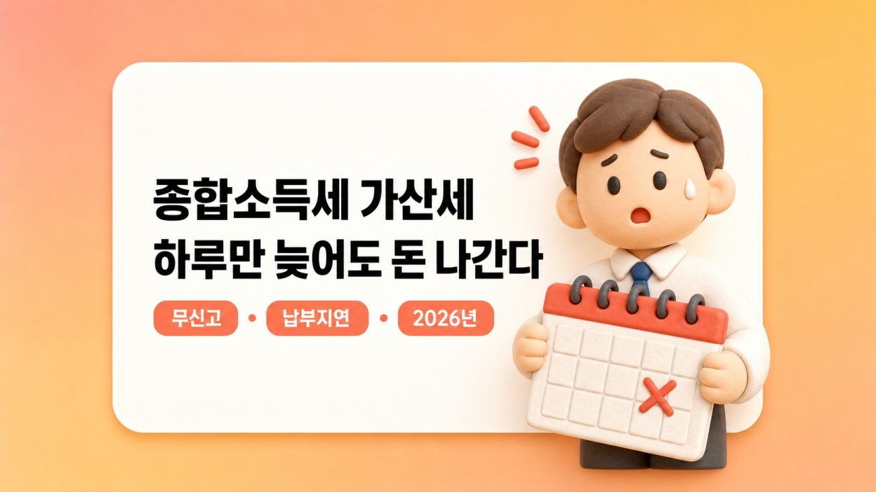2026년 6월 종합소득세 납부 늦으면 생기는 가산세 총정리 — 하루만 늦어도 돈이 나간다