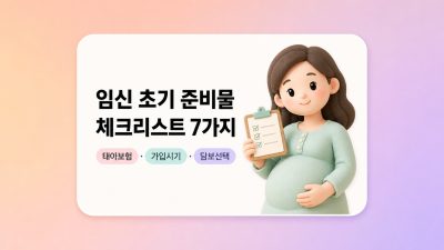임신 초기 준비물 체크리스트 7가지 — 태아보험, 언제까지 들어야 놓치지 않나요?