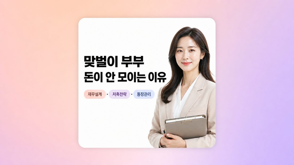 맞벌이 부부, 둘이 벌어도 왜 돈이 안 모일까? 재무설계 현실 전략 7가지