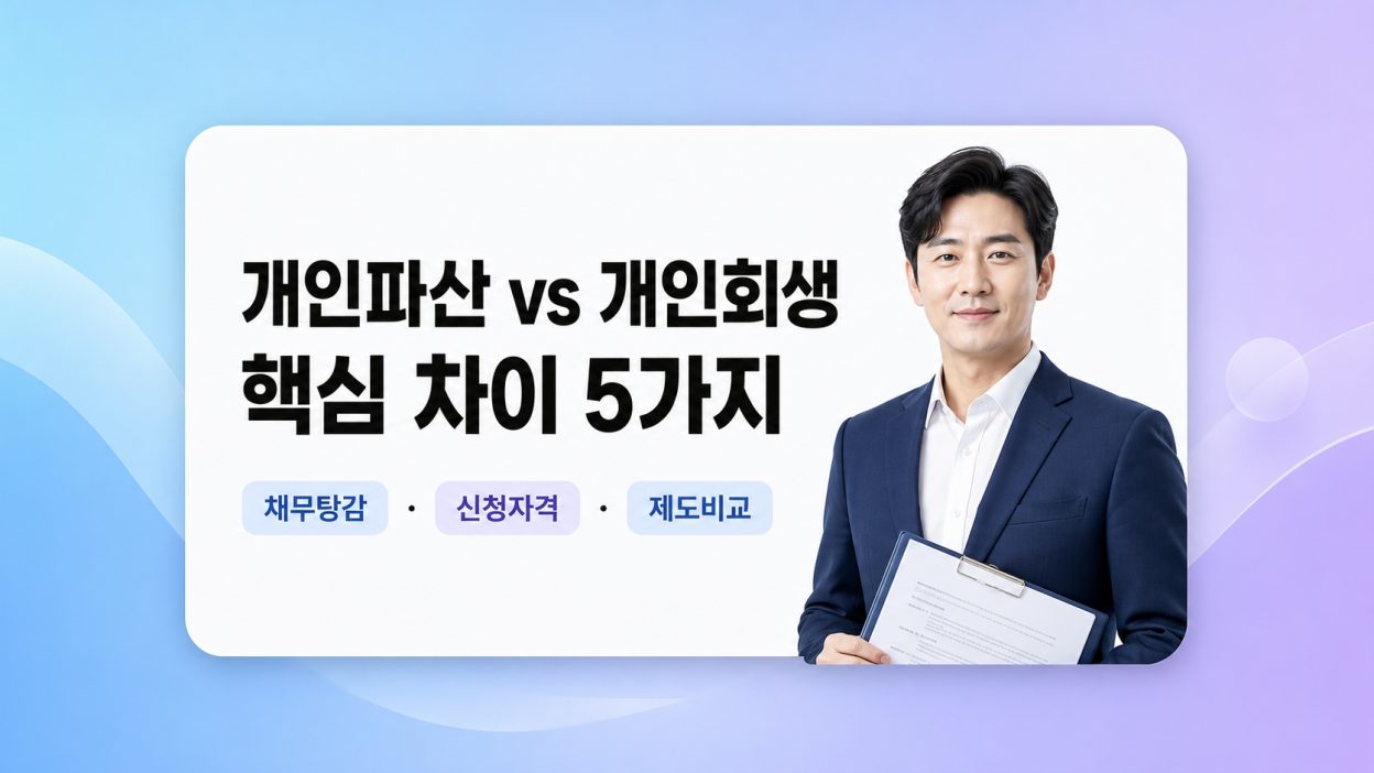 개인파산 vs 개인회생, 뭐가 다른 건가요? — 헷갈리는 두 제도 핵심 차이 5가지