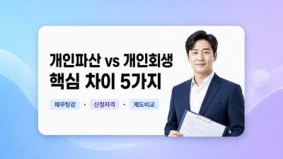 개인파산 vs 개인회생, 뭐가 다른 건가요? — 헷갈리는 두 제도 핵심 차이 5가지