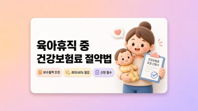 육아휴직 중 건강보험료 줄이는 방법 – 신청 안 하면 그냥 다 냅니다