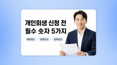 개인회생 신청 전에 반드시 확인해야 할 숫자 5가지 — 이걸 모르면 시간·돈 다 날립니다