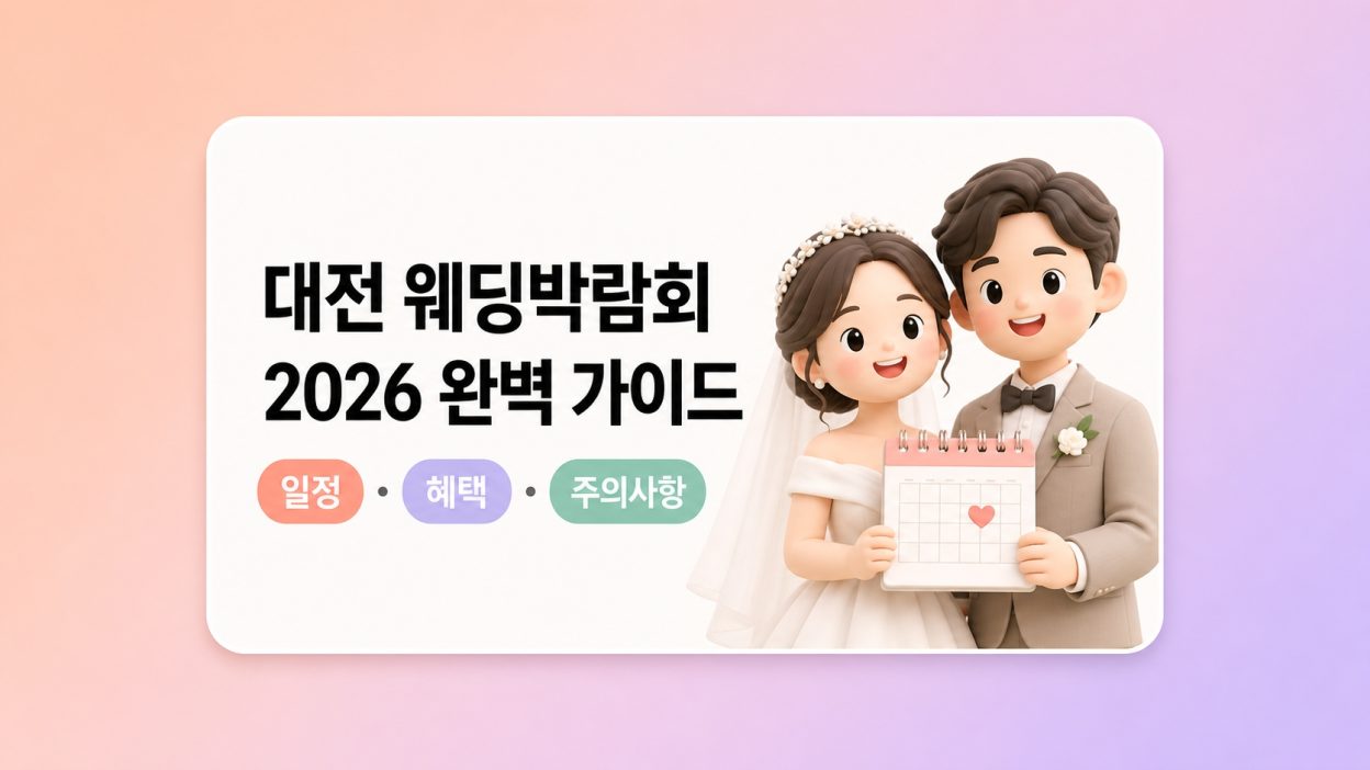 대전 웨딩박람회 일정 2026 총정리 — 처음 가는 사람이 절대 몰라서 손해 보는 것들