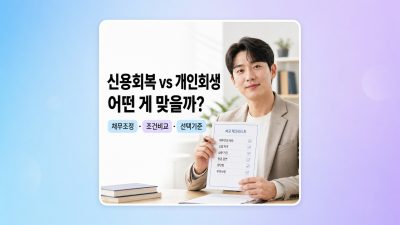 신용회복 vs 개인회생, 어떤 게 나에게 맞을까? — 상황별 선택 기준 5가지 체크리스트