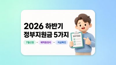 2026 하반기 달라지는 정부지원금 총정리 – 7월부터 신청 가능한 혜택 5가지 먼저 확인하세요