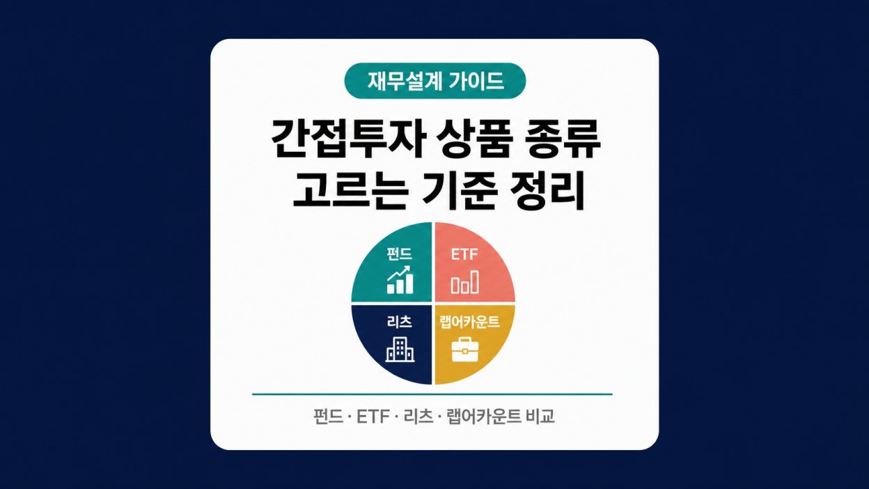 간접투자 상품 종류와 고르는 기준, 내 상황에 맞는지 확인하는 법