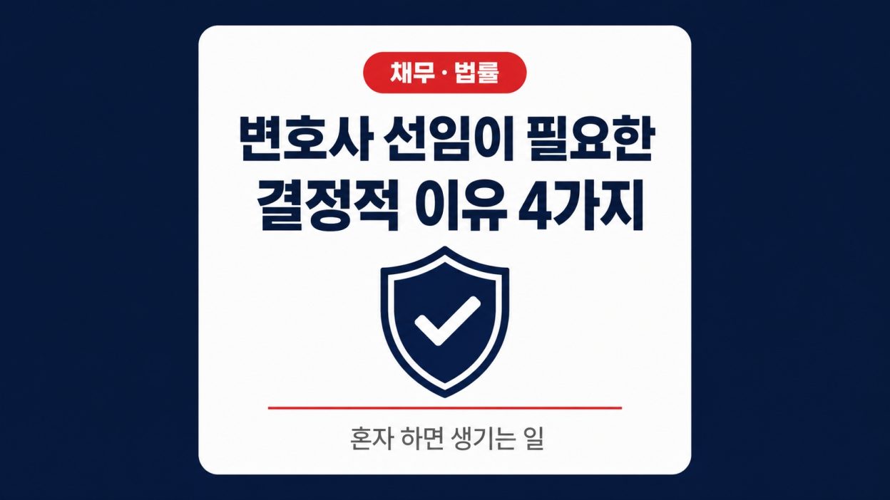개인회생 변호사 선임이 꼭 필요한 이유 4가지, 혼자 하면 생기는 일