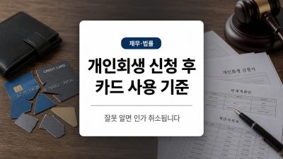 개인회생 신청 후 카드 사용, 이걸 모르면 취소됩니다
