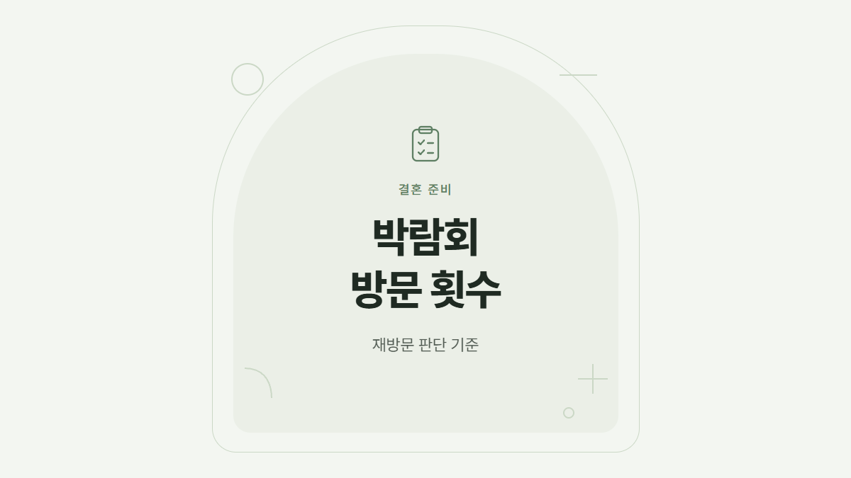 웨딩박람회 방문 횟수와 재방문 기준을 적은 표지 카드