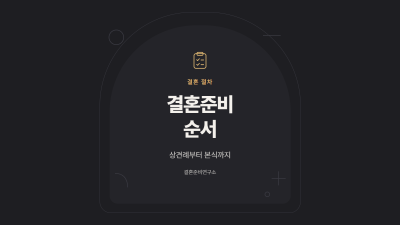 결혼준비 순서 상견례부터 본식까지 표지