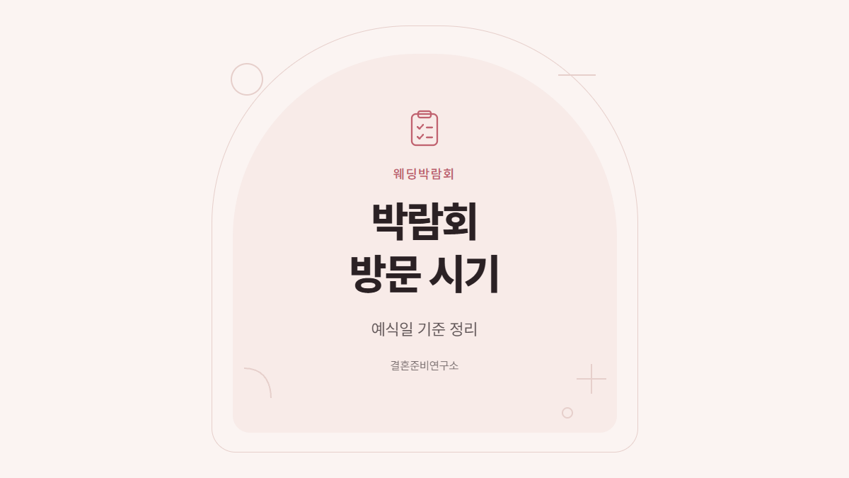 웨딩박람회 방문 시기를 예식일 기준으로 정리한 표지